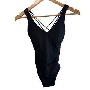 Sunn Lab Swim Swimsuit Womens XSmall Black OnePiece Strappy Solid Light Padding